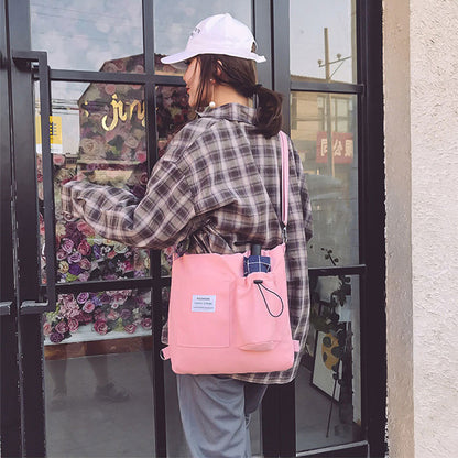 Canvas Handbag With Pockets